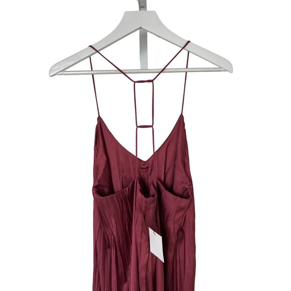 Zara Marsala Satin Effect Slip Dress - Picture 9 of 9